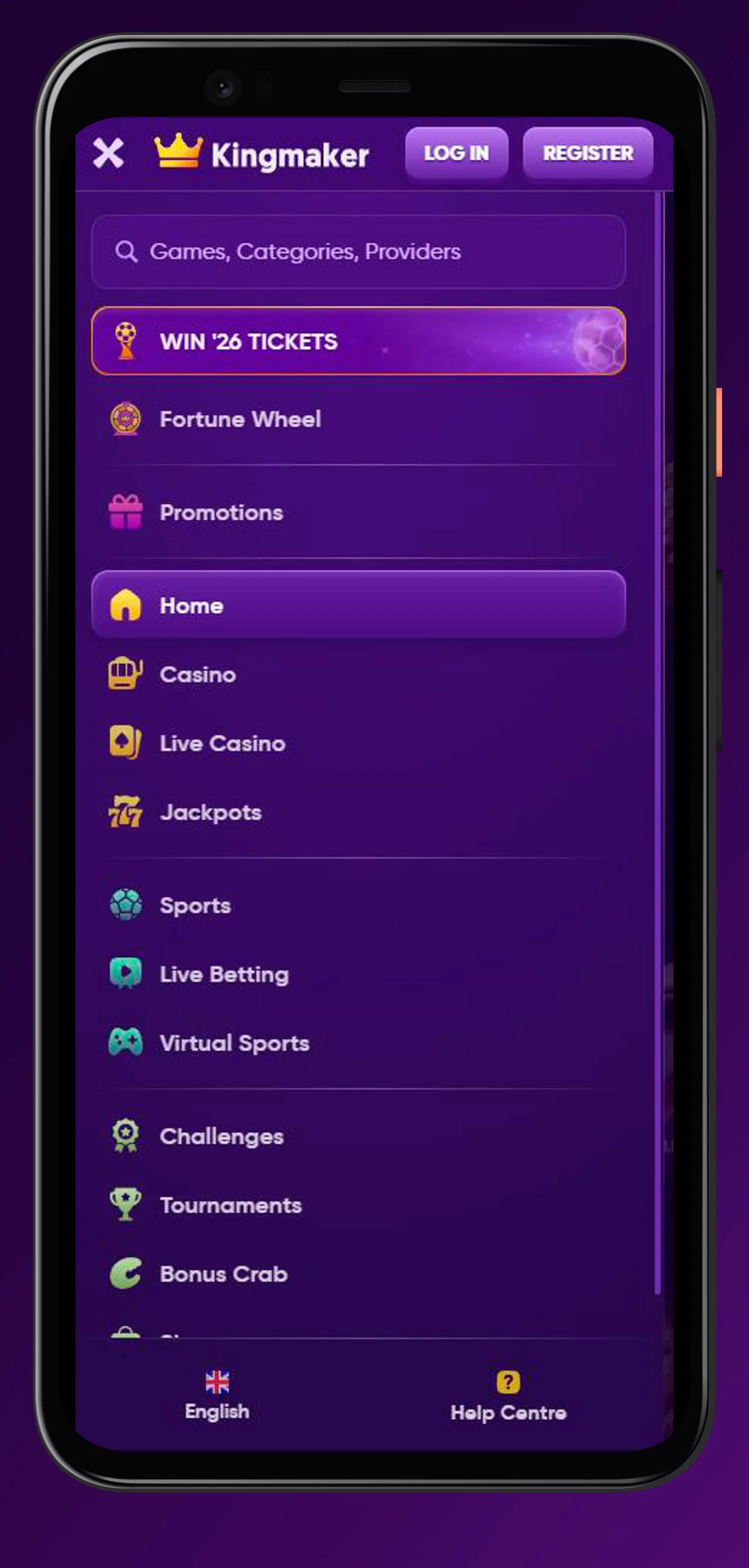 menu at kingmaker casino